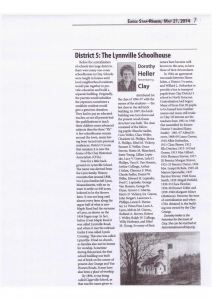 District 5  The Lynnville Schoolhouse Article